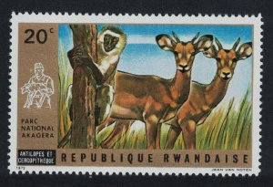 Rwanda Antelopes Monkey Akagera National Park 1972 MNH SC#444 SG#456