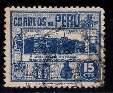 Peru  Scott  412 Used stamp Columbian printing