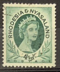 RHODESIA SND NYASALAND 1954 DEFINITIVE 4.5d FINE USED