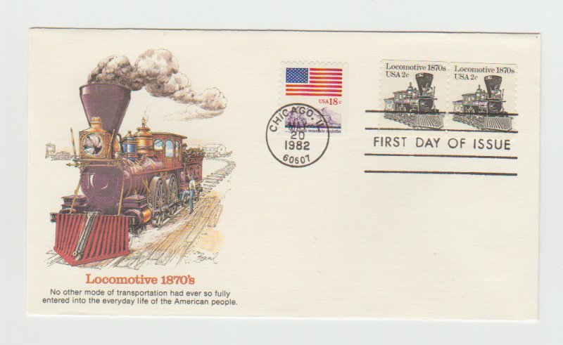 1897A FDC First Day Cover 2c Locomotive Transportation Series Coil Fleetwood