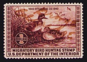 Federal Duck Stamp RW6 Used Very Fine