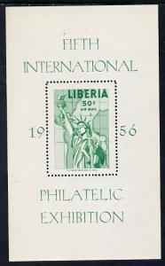 Liberia 1956 Fifth Int Stamp Exhibition perf m/sheet proo...