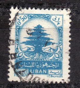 LEBANON-1948 used 0p50 blue Cedar of Lebanon