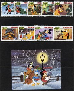 Redonda MI 81-9, MIBK 13 MNH Disney, Pluto's Christmas Tree