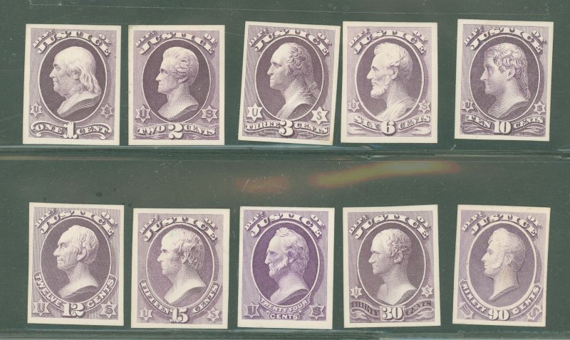 United States #O25P3-O34P3  Single (Complete Set)