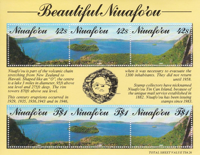 Tonga - Niuafo'ou # 124, Lake Vai Lahi, Souvenir Sheet, MInt LH, 1/3 Cat.