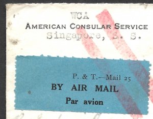 Doyle's_Stamps: 1934 Straits Settlement U.S. Consulate Cover