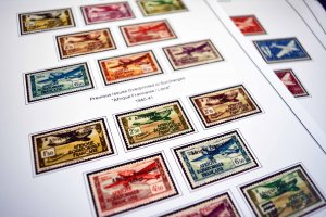 COLOR PRINTED FRENCH EQT. AFRICA 1936-1958 STAMP ALBUM PAGES (30 illustr. pages)