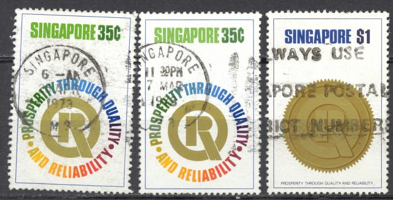 Singapore Sc#168-170 SG# 190X2,192 Asst Used (lot/3) 1973 Quality & Reliability