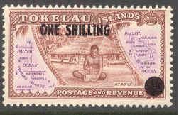 Tokelau Is. # 5  'One Shilling' overprint (1) Unused VLH