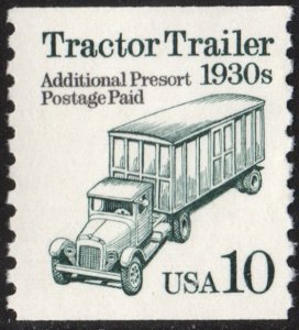 SC#2457 10¢ Tractor Trailer Coil Single (1991) MNH
