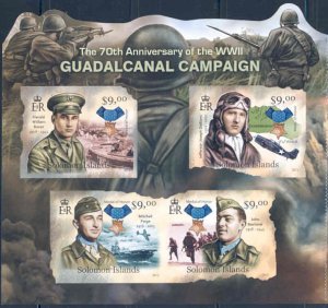 SOLOMON ISLANDS 2012 70th ANN BATTLE OF GUADALCANAL  SHEET IMPERF