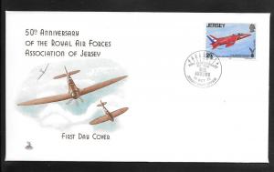 Just Fun Cover Jersey #136 FDC 50th Anniv Royal Air Force Association (my5129)
