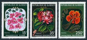 Djibouti 477-479,MNH.Mi 222-224. Flowers 1978.Bougainvillea,Hibiscus,Caesalpinia