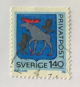 Sweden 1980 Scott 1357 used - 1.40kr, Arms of Jamtland Province
