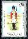 ST. LUCIA - 1984 - Military Uniforms $20. insc. 1987 - Perf 1v-Mint Never Hinged