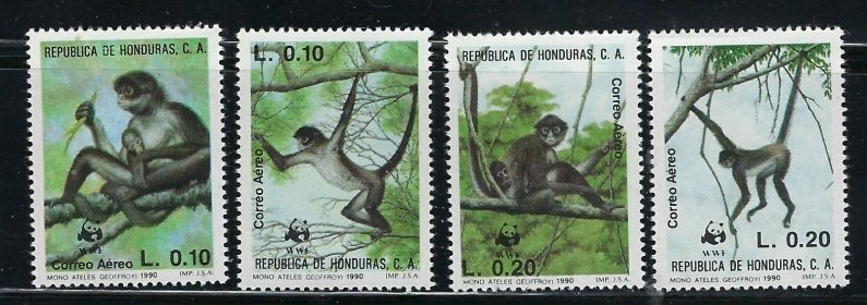 Honduras C789-92 MNH 1990 Monkeys (fe5486)