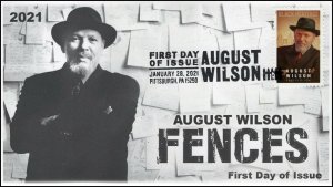 21-040, 2021, August Wilson, First Day Cover, Pictorial Postmark, Black Heritage