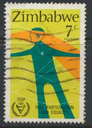 Zimbabwe SG 603 Deaf Person Disabled  Used  see scan 