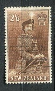 NEW ZEALAND; 1953 early QEII Coronation issue fine used 2s. 6d. value