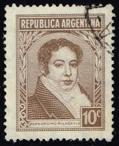 Argentina #431 Bernardino Rivadavia; Used (0.25)