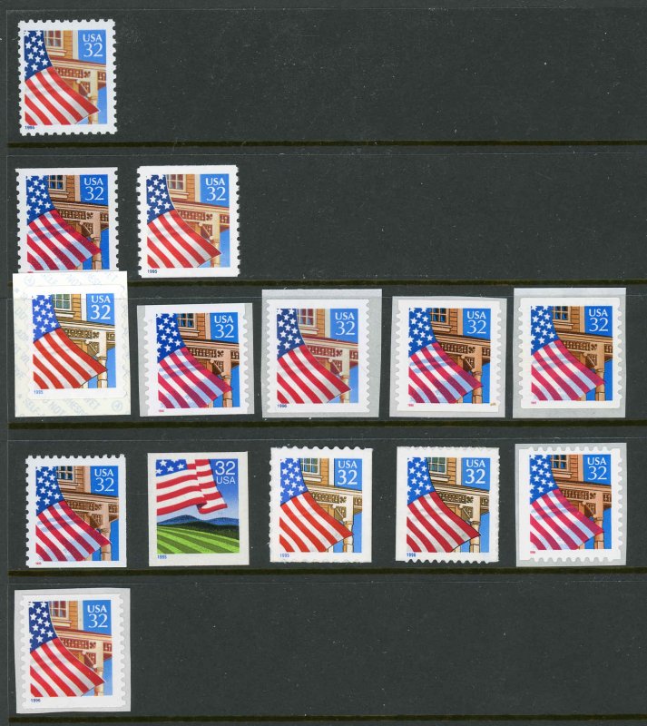 USA 2897,2913-2921,3133 Mint (NH) Complete Flag Over Series (Read Description)