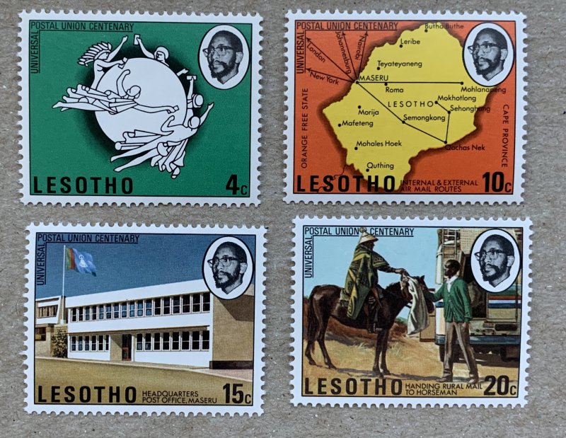 Lesotho 1974 UPU, MNH. Scott 166-169, CV $1.55