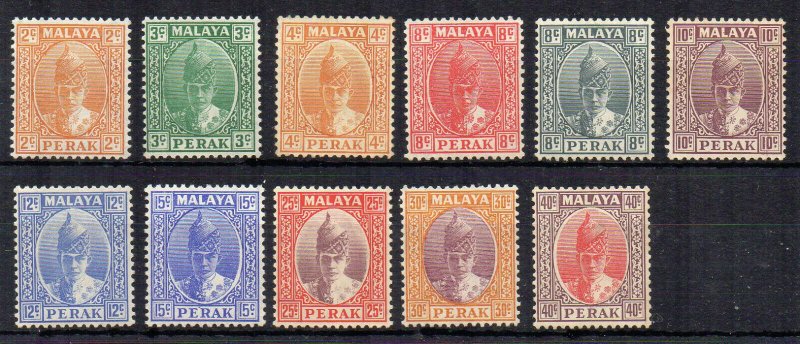 Malaysia - Perak 1938-41 values to 40c MLH/MH