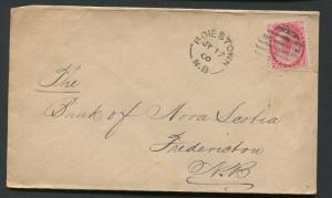 NEW BRUNSWICK SPLIT RING TOWN CANCEL COVER BOIESTOWN