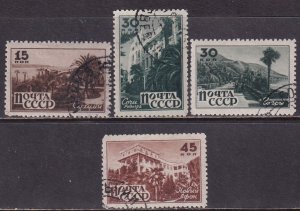 Russia 1946 Sc 1052-5 Sukhumi Sochi Gagri New Afyon Medical Sanatorium Stamp CTO