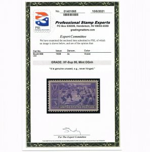 EXCEPTIONAL GENUINE SCOTT #855 MINT PRISTINE OG NH PSE CERT GRADED XF-SUPERB 95