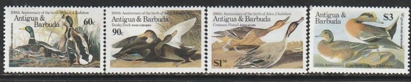 1986 Antigua - Sc 910-3 - MH VF - 4 single - Audubon