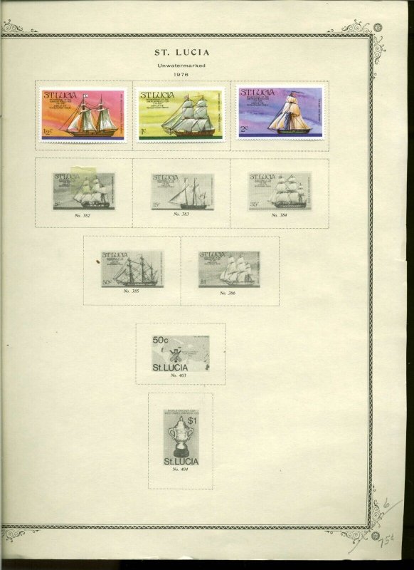 Collection, Saint Lucia Scott Album Pages, 1883/1986, Cat $86, Mint & Used