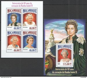 2013 Mozambique Queen Elizabeth Ii Kb+Bl ** St2528