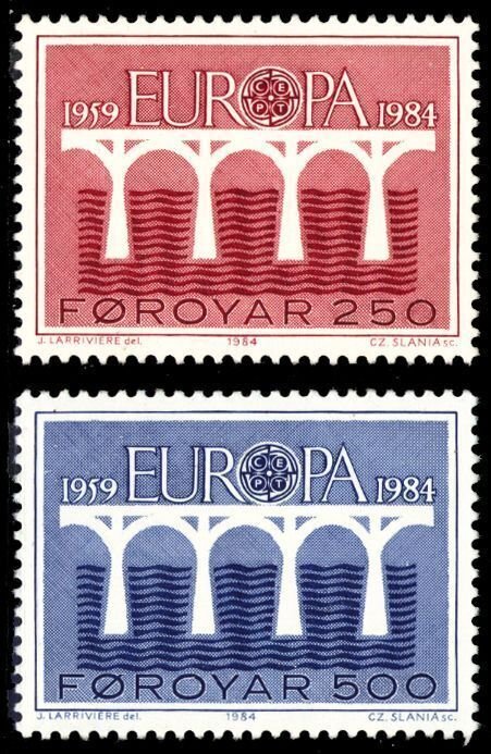 Faroe Islands 1984 Scott #106-107 Mint Never Hinged