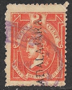 MEXICO 1903-04 2c Liberty Head Internal Revenue Rentas R226 GUADALAJARA Used