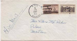 United States Ships 3c Pronghorn Antelope and 3c Wheatland 1957 U.S.S. El Dor...