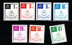 GIBRALTAR  Scott J13-J19 MNH** 1984 Postage Due set