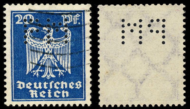 ALLEMAGNE / DEUTSCHLAND - 1924 Mi.358 mit FIRMENLOCHUNG  PM  gebraucht