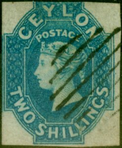 Ceylon 1859 2s Dull Blue SG12 Fine Used