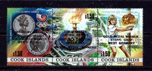 Cook Is 1000 MNH 1988 Strip of 3 overprinted  #2