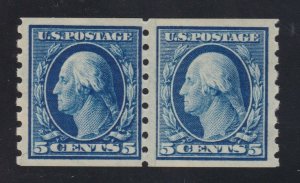 US 396 5c Washington Mint Paste Up Pair VF OG H/NH SCV $195+