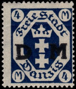 ✔️  GERMANY DANZIG 1921/1922 - OFFICIAL DM OVERPRINT - SC. O23 ** MNH [ST47]