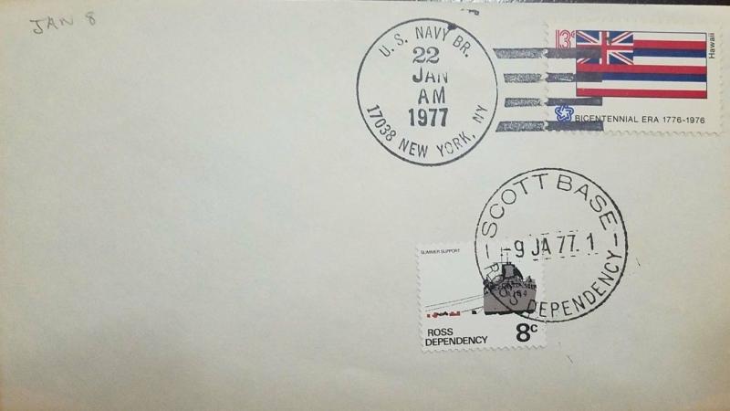 vtaeb.L) 1977 ROSS DEPENDENCY, ANTARCTIC, SUMMER SUPPORT, 8C, BOAT, FLAG, BICENT