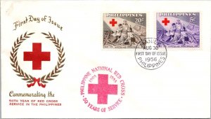 Philippines FDC 1959 - 50th Anniv PhIl Nat'l Red Cross - 20c/5c Stamp - F43394