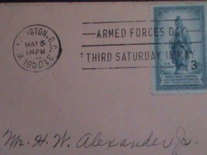 ​UNITED STATES,1950- COMMERCIAL COVER-VERY OLD FANCY CANCELLED-USED VERY FINE