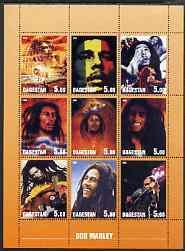 DAGESTAN - 1999 - Bob Marley - Perf 9v Sheet - Mint Never Hinged - Private Issue