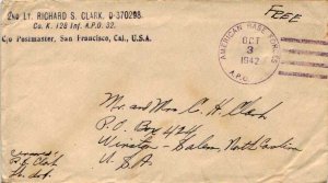 United States A.P.O.'s Soldier's Free Mail 1942 American Base Forces, A.P.O. ...