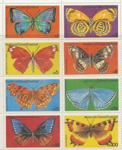 Thematic Stamps  Equatorial Guinea 1978 Butterflys III  sheet of 8 MNH