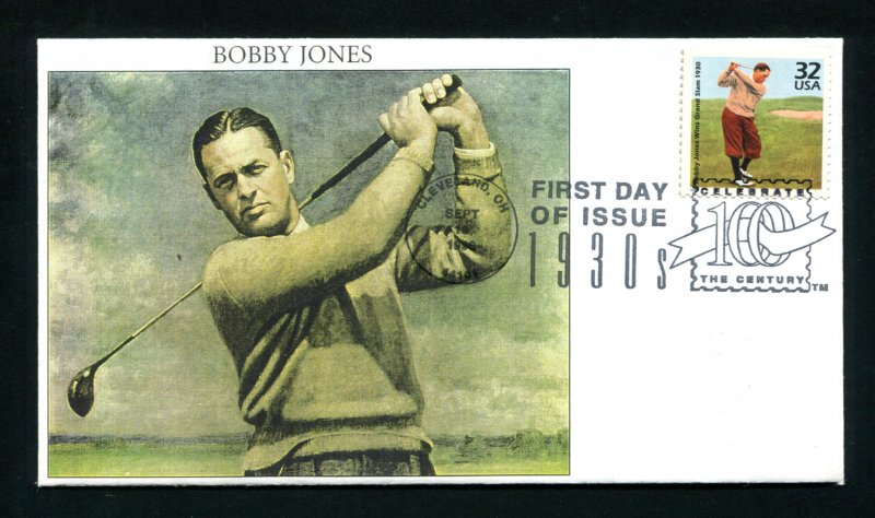 Sc. 3185n - 1930s CTC Bobby Jones FDC - H&M Covers